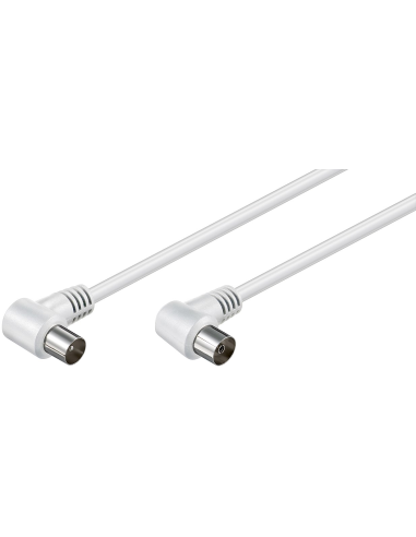 
Cable de Antena de  1,5m Coaxial M 90°  a Coaxial H 90° Blanco