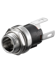 Conector DC Hembra de Panel - 2.1mm circuito cerrado, Soldar