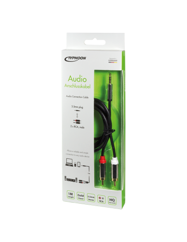 
CAB1103 LOGILINK - Cable Audio, 3.5 mm 3-pin/M a 2x RCA/M, metal, Negro, 1 m Logilink. Escuche su música o canal favorito des