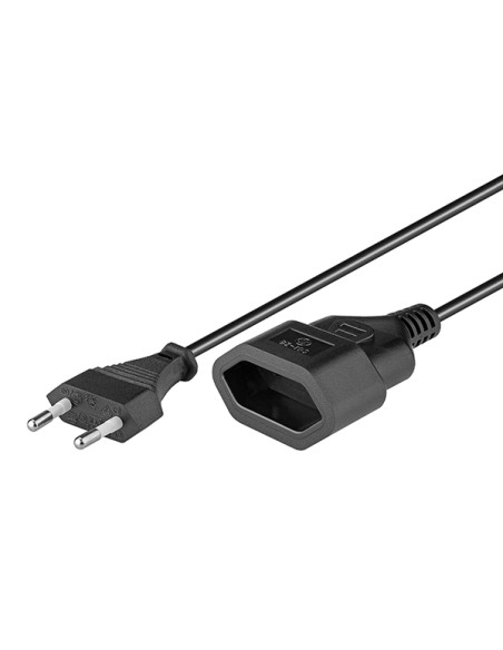 
Cable electrico Tipo C CEE 7/16 Macho-Hembra  3m Negro Bolsa Retail Goobay