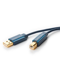 
Cable USB 2.0 A Macho - B Macho negro 0,50m Industrial 24Kt ORO