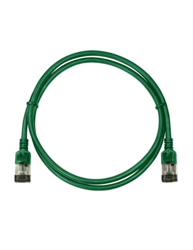 Latiguillo CAT 6A, U/FTP,  1.50 m, Verde, LSZH-TPE  Slim Delgado Logilink