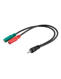 
Goobay 50467 Adaptador de auriculares para PC, 3,5mm Macho 4-pin ST a 2x3,5mm Hembra 3-pin ST 0.30m Rojo-Verde