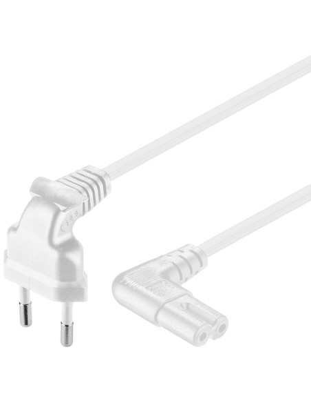 
97349 Goobay Cable de red electrica  Portatil OCHO Negro C-7 1.5m CODOS Blanco
Power cable 1.5 m, white - Euro plug (Type C 