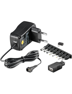 Alimentador Universal 3-12V 7,2W 0,6A 8 Conectores DC  y 1 Conector USB Goobay