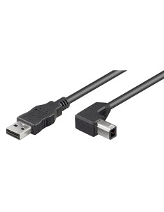 
Cable USB 2.0 A Macho - B Macho negro 2m Doble Malla Codo B