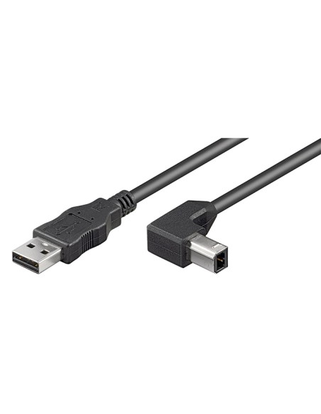 
Cable USB 2.0 A Macho - B Macho negro 2m Doble Malla Codo B