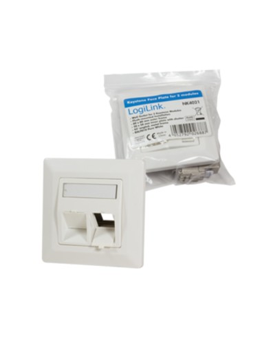 
Placa de Pared para 2 Modulos Keystone Blanco 45º Logilink