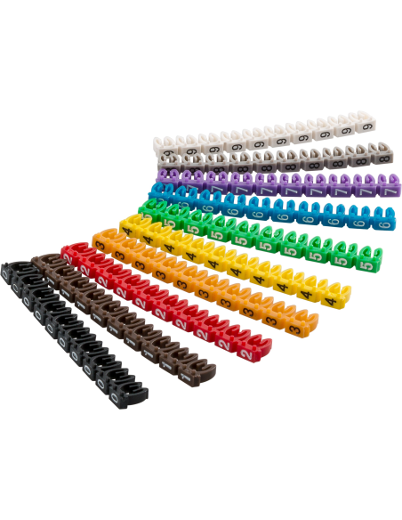 
Marcadores Cables 6mm  Numeros 0-9 10 x 10 Colores Goobay