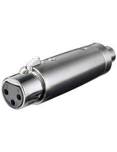 
Adaptador audio XLR 3 pin Hembra  a RCA Hembra

Packing units:
1 / 10 / 60 / 600
