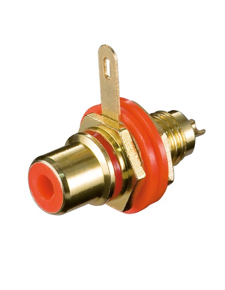 
Goobay 11307  Conector hembra RCA para el montaje de la carcasa con aislamiento y conexión soldada - versión dorada con ojale