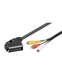 
Cable adaptador Euroconector a 3 RCA 2m Negro