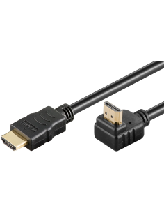 
61294 Cable HDMI A-A  1 metro Negro 4K 60Hz   Cable 90° en un conector Serie 2.0 Goobay 