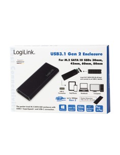 
UA0314 LOGILINK Caja Externa USB 3.2 Gen2X1 para Discos M.2 SATA NGFF 2
