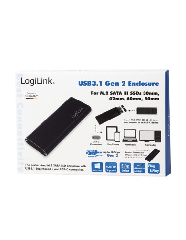 
UA0314 LOGILINK Caja Externa USB 3.2 Gen2X1 para Discos M.2 SATA NGFF