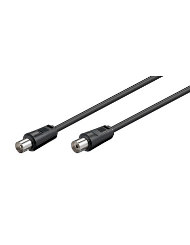 Cable de Antena de  1,5m Coaxial M a Coaxial H Negro