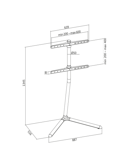 
BP0079 LOGILINK - Soporte de suelo ajustable 49-70" 40 Kg Patas en V Negro Logilink