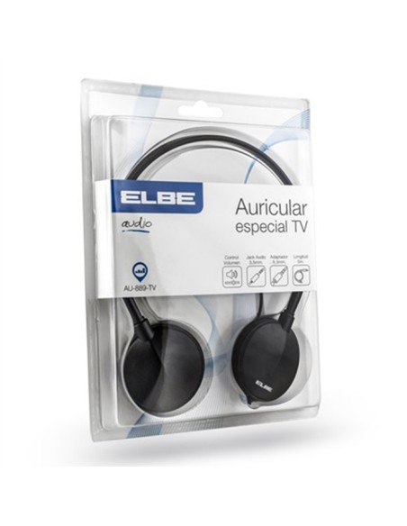 
AU-899-TV ELBE Auticular TV negro 5 metros de cable, Reg. volumen ELBE