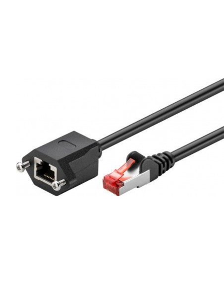 
65639 Latiguillo CAT 6, S/FTP,  3.00 m, Negro, Macho-Hembra Tornillos CU LSZH