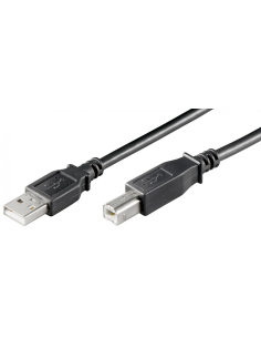 
AK-300105-005-S Cable USB  0.50 metros 50 Centimetros  USB 2.0 A-M B-M Negro Doble Malla