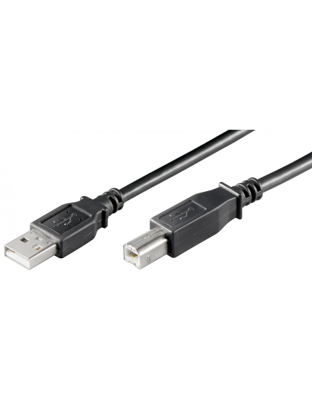 
AK-300105-005-S Cable USB  0.50 metros 50 Centimetros  USB 2.0 A-M B-M Negro Doble Malla