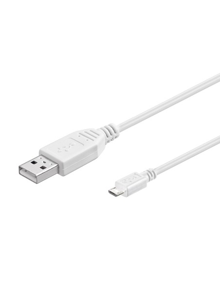 
Cable USB 2.0 A Macho - Micro B Macho 0,60 m. Blanco Goobay