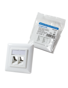 Placa de Pared para 2 Modulos Keystone Blanco 45º Logilink