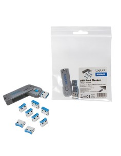 
AU0045 LOGILINK - Bloqueador de Puertos USB ( 1 Llave y 8 cerraduras USB)