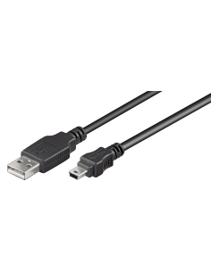 Cable USB  5m USB 2.0 A-M miniB-M Negro (5 pin )