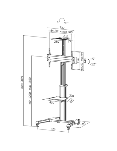 
Soporte de suelo ajustable 37-70" 50 Kg LogiLink