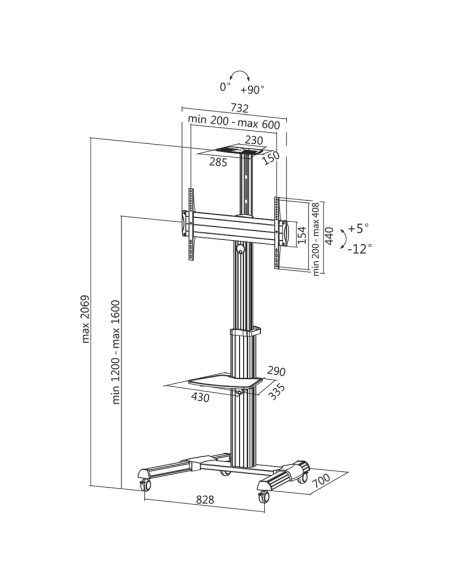 
Soporte de suelo ajustable 37-70" 50 Kg LogiLink