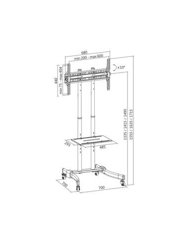 
Soporte de suelo ajustable 37-70" 40 Kg LogiLink