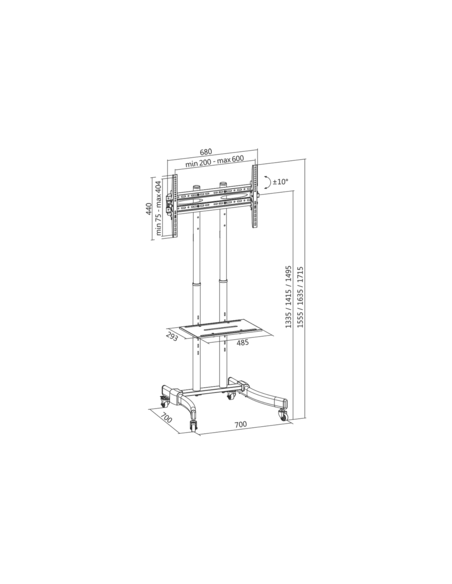 
Soporte de suelo ajustable 37-70" 40 Kg LogiLink