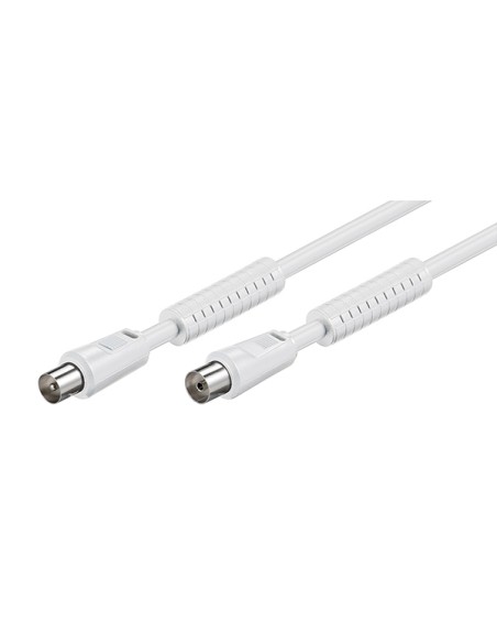 
Cable ANTENA Blanco recto Ferritas y Malla 5m Bolsa Retail