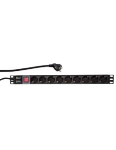 
Regleta Aluminio Rack 19"  9 Schuko con interruptor Logilink