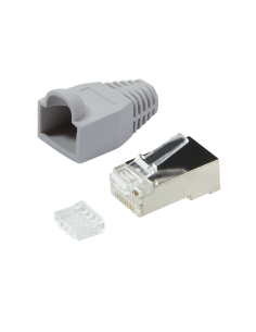 
Conector Macho RJ45 Cat6 FTP , AWG27/7 a24/7 (100 Unidades)
Conector modular Cat 6A RJ45 M STP ( 100 unidades) + Capuchon
