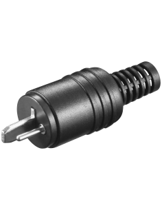 
Conector de Altavoz Macho Negro Punto y Raya  Con Protector de Cable