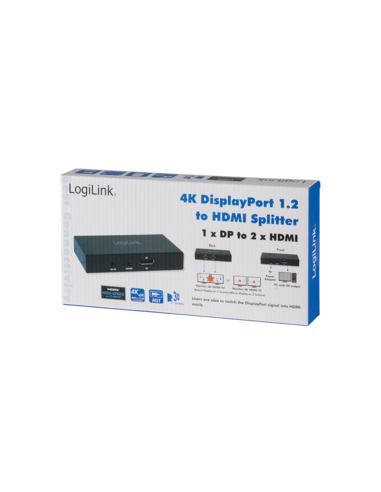 
Repartidor DP1.2 a 2xHDMI 4K LOGILINK