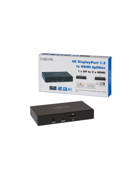 
LogiLink CV0093 Divisor de Video DisplayPort/HDMI - Splitter de vídeo (DisplayPort/HDMI