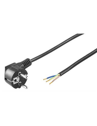 
Cable Alimentacion CEE-7/7 90º SCHUKO a Ext. pelado 2,00 m Negro
Disponible tambien en 1.50 metros , 3 metros, y 5 metros