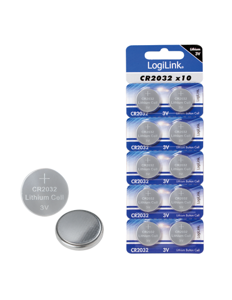 
CR2032B10 LOGILINK - Pila Litio Botón CR2032 3V 10 x Blister Logilink