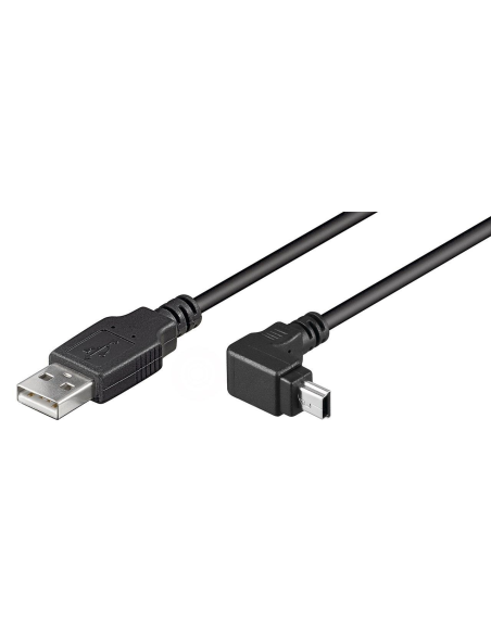 
USB 2.0 Hi-Speed cable, black, 1.8 m - suitable for devices
Cable USB 2.0 USB tipo AM a miniUSB BM 5-pin 1.80m 90º