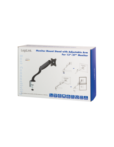 
BP0023 LOGILINK Soporte de mesa para 1 Monitor. Carga máxima de 6 kg