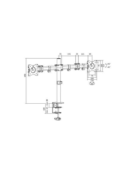 
Soporte de mesa para 2 Monitores de hasta 27 pulgadas Logilink