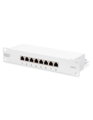 
DIGITUS DN-91608S-G - Panel de conexión CAT 6, apantallado, 8 puertos 10" Gris