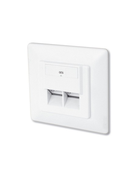 
DIGITUS DN-9005-N Placa de pared 80x80  STP 2 RJ45 Cat 6 LSA DIGITUS
Toma de Pared Montaje Empotrado Cat.6, 2 x RJ45 FTP, co