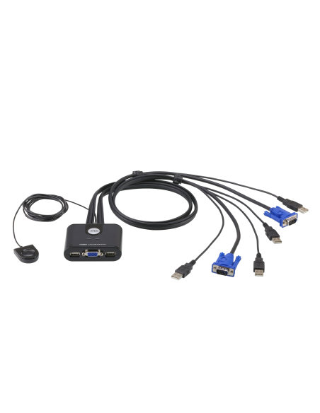 
CS22U ATEN - Switch KVM formato cable VGA USB de 2 puertos con selector remoto de puerto