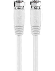 
11725 GOOBAY - Cable de antena SAT (<70 dB), doble blindaje, 5 m, blanco, antipolvo - F Macho <=> F Macho 2