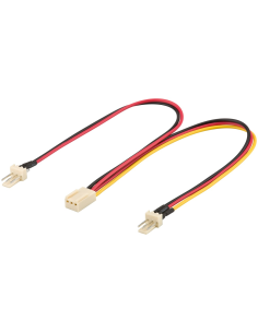 
Cable interno PC;  2 x  (3-Pin) Macho > 1 x (3 pin) Hembra 0.22metros