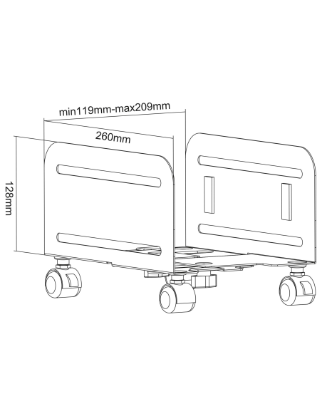 
23192A - INLINE - Carro para PC InLine, ayuda con ruedas para carcasas de ordenador, máx. 10 kg, negro